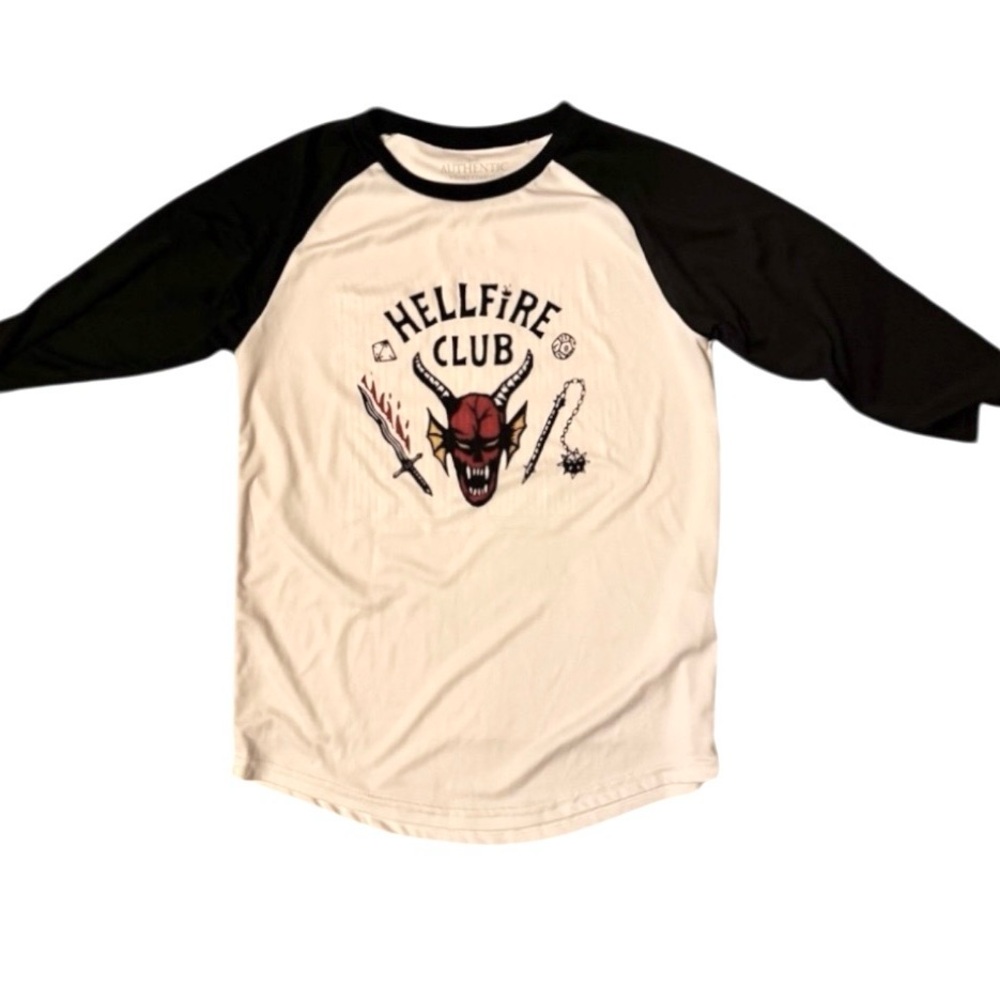 Hellfire Club Kids 3/4 Sleeve “Baseball” Tee Black & White